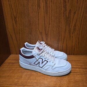 New Balance Mens 480 Sneakers Shoes White/Burgundy BB480LDB - US Men Size 11